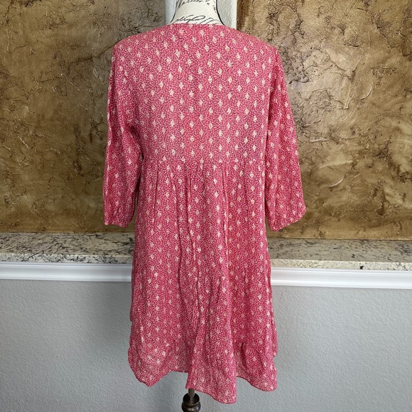 NWT Scandal Italy Ordell Tiered Ruffle Mini Dress Womens Medium Floral Boho Pink - Picture 6 of 16